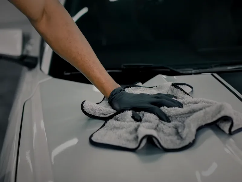 Paint hand-finished with a microfiber towel